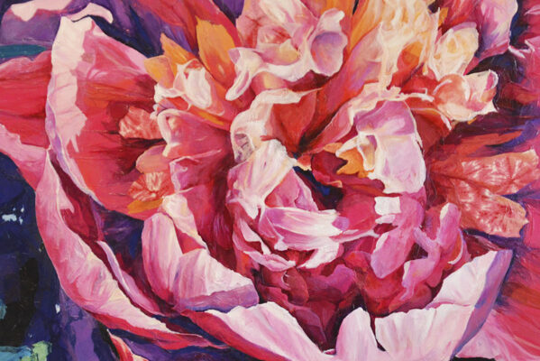 Peony | Size: 72x72" | Price: $9,500 USD | Torn Tissue Paper & Acrylic on canvas